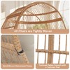 Wicker Egg Chair,Oversized Indoor Outdoor Lounger for Patio,500 Lbs Capacity,All-Weather Rattan Egg Lounge Chairs - 4 of 4