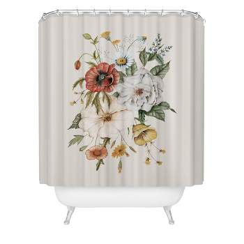 Shealeen Louise Wildflower Bouq Creme Shower Curtain Cream - Deny Designs