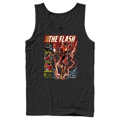 Men's The Flash Comics Cover Barry Allen Tank Top - Black - Medium : Target