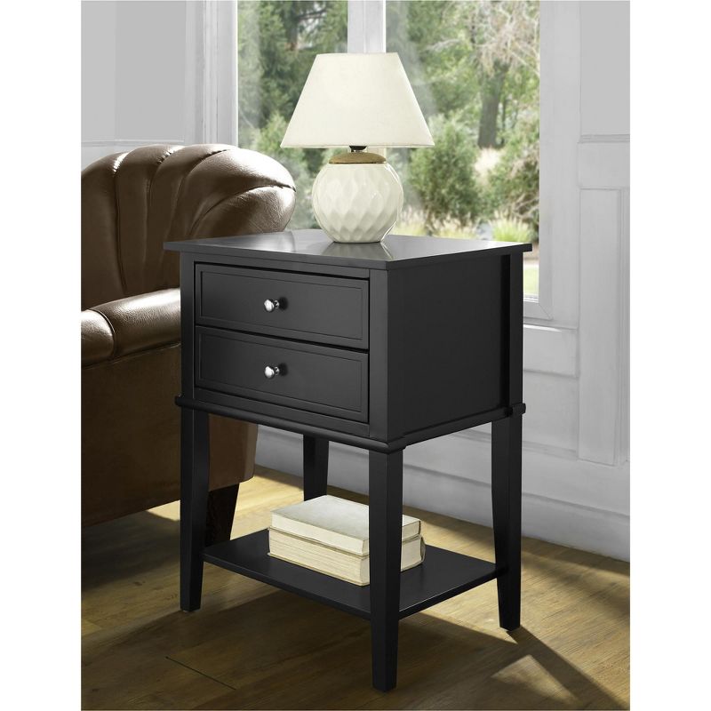 Ameriwood Home Franklin Nightstand Table with 2 Drawers and Lower Shelf, 3 of 5