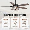 Parrot Uncle 52" Black Ceiling Fan with Light and Remote Control for Bedroom Living Room - 2 of 4