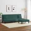 vidaXL Dark Green Velvet 2-Piece Sofa Set with Convertible Bed/Daybed and Footstool for Living Room, Lounge, Home - 2 of 4
