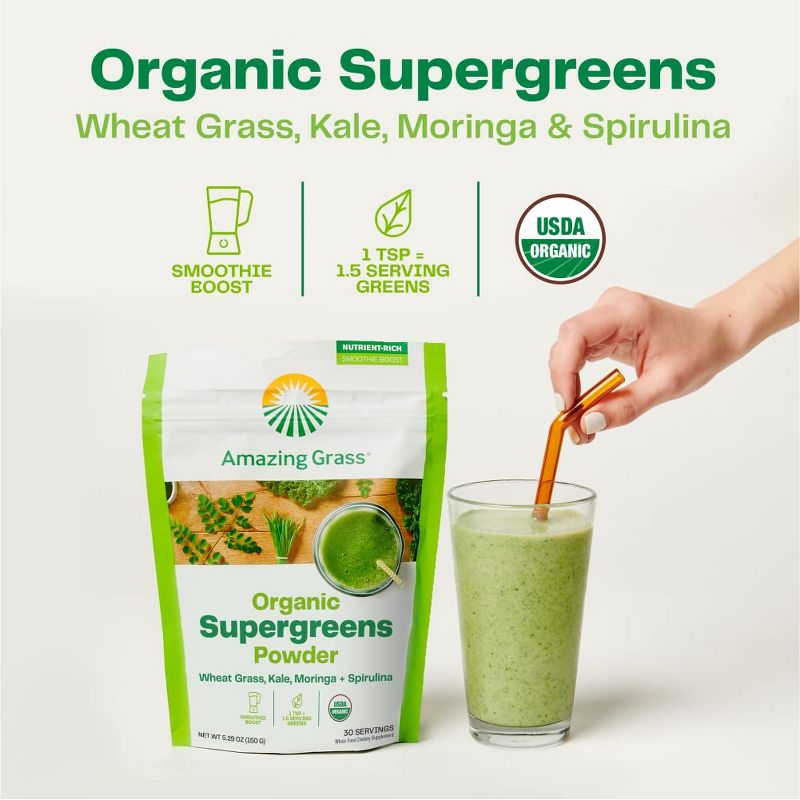 Amazing Grass Organic SuperGreens Powder - 5.29oz, 5 of 8