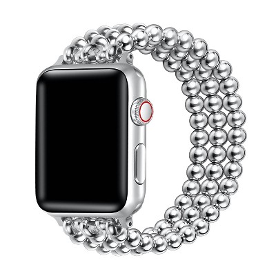 Posh Tech Nova Stainless Steel Beaded Band for Apple Watch - Silver