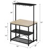 Kitchen Island with Storage, Bakers Rack with Power Outlet, Island Table for Kitchen,3 Tier Microwave Stand Oven Shelf,Large Coffee Bar Table, Storage - 2 of 4