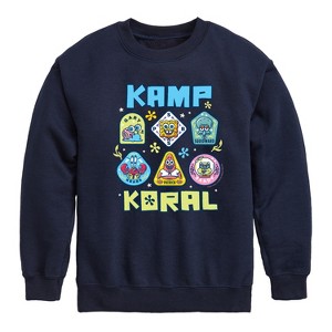 Boys' - SpongeBob SquarePants - Kamp Koral Kamp Koral Patches Graphic Long Sleeve Fleece Sweatshirt - 1 of 4