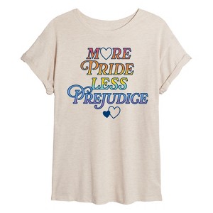 Women's - Instant Message - More Pride Less Prejudice Oversized Graphic T-Shirt - 1 of 4