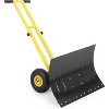 TackView Snow Shovel with Wheels, Heavy Duty Double Rod Wheeled Snow Pusher with Metal Blade, for Driveway Sidewalk Yard - 2 of 4