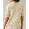 Womens Sweater Collar V Neck Short Sleeve Casual Knit Sweater Tops - 2 of 3