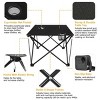 Racxily Folding Camping Table, Portable Lightweight Travel Desk with Carrying Bag, for Outdoor Beach Backyard Party Patio, Black - 4 of 4