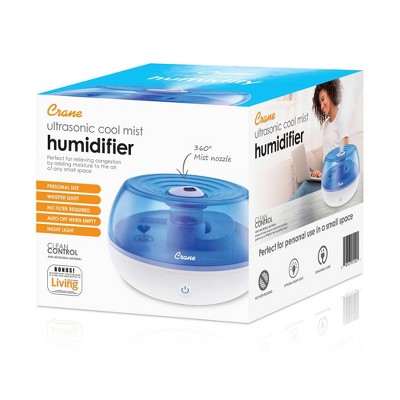 Compact Blue and White Ultrasonic Cool Mist Humidifier
