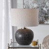 Uttermost Mikkel Charcoal Table Lamp – Ceramic and Steel with Fabric Shade - 2 of 4