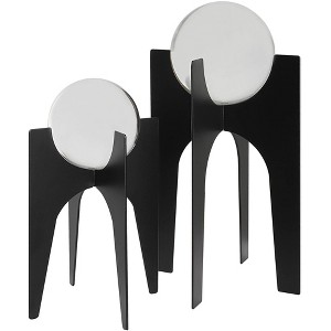 Uttermost Ellianna 16"H Crystal Sphere Black Iron Sculptures Set of 2 - 1 of 1