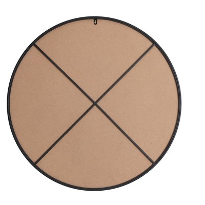 Elegant 39" Round Silver Wood Frame Mirror