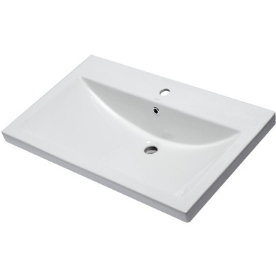 ALFI EAGO BH001 White Ceramic 32Inchx19Inch Rectangular Drop In Sink