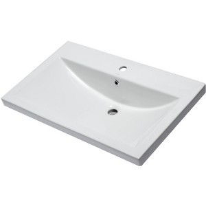 ALFI EAGO BH001 White Ceramic 32Inchx19Inch Rectangular Drop In Sink - 1 of 4
