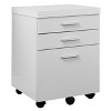 Monarch 3 Drawer Rolling Portable Filing Cabinet, White (2 Pack) - 4 of 4