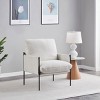 Syemin Accent Chairs Modern Upholstered Living Room Chair Comfy Recliner Chair Vanity Chair Single Sofa Reading Chair, White, 28.54"*31.3"*32.09" - 2 of 4