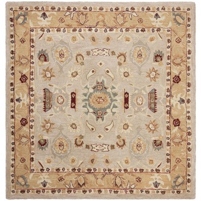 6'X6' Floral Tufted Area Rug Ivory/Gold - Safavieh