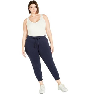 Avenue Women's Plus Size Double Stripe Pant - 1 of 4