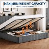 Upholstered Bed Frame with Lift Up Storage,Velvet Bed Frame with Storage Headboard - 4 of 4
