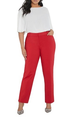 Ellos Women's Plus Size Seamed Capris, 28 - Chili Red : Target