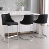 Bekrvio Bar Stools Set of 3, 26” Counter Height with Back - Upholstered PU Leather/Velvet  Steel U-Shaped Base for Kitchen Counter Island - 3 of 4