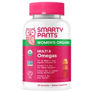SmartyPants Organic Women's Multi & Vegetarian Omega 3 Gummy Vitamins with D3, C & B12 - 90 ct - 1 of 4