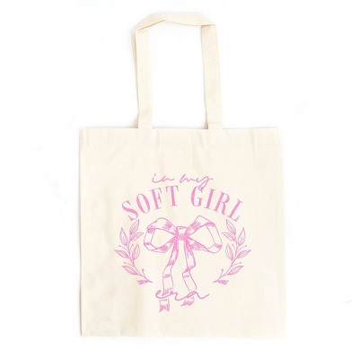 City Creek Prints Coquette Soft Girl Era Canvas Tote Bag - 15x16 - Natural
