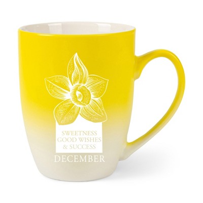 Elanze Designs Sweetness Good Wishes And Success Two Toned Ombre Matte Yellow and White 12 ounce Ceramic Stoneware Coffee Cup Mug