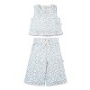 Organic Ruffle Top & Pants Set - Blue Vines - 2 of 4