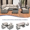 GustoWave 7-Piece All-Weather Outdoor Wicker Living Room Set, Including A Glass-Top Coffee Table, A Pe Rattan And Wicker Sofa With Cushions - 2 of 4