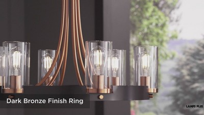 Stiffel Ferrers 26" Dark Bronze and Gold 6-Light Chandelier