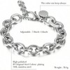 Vintage Valentine's Day Wide Cuban Curb Link Bracelet Stainless Steel Adjustable Chain for Unisex Adults. - 3 of 4