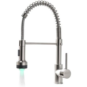Gulches Commercial LED Kitchen Faucet with Pull Down Sprayer, Single Handle Single Lever Kitchen Sink Faucet - 1 of 4