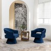 SEYNAR Modren Velvet 360 Degree Swivel Accent Arm Barrel Chair Set of 2 for Living Room - 3 of 4