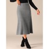 INSPIRE CHIC Women's Elastic High Waist A-Line Ribbed Knit Sweater Skirt - 3 of 4