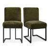 Set of 6 Upholstered Dining Chairs, Modern Fabric Kitchen Chairs with Black Metal Sled Base, Comfortable Padded Seat for Dining Room-Maison Boucle - 4 of 4