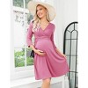 Maternity Dress Women's Velvet Retro V-Neck A-Line Sexy Photoshoot Dress Holiday Dress Evening Dress Wedding Guest Green Velvet7vLarge - 4 of 4