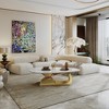Modern Sintered Stone Tabletop Coffee Table with Stainless Steel Base - Elegant and Durable Living Room Centerpiece - 2 of 4