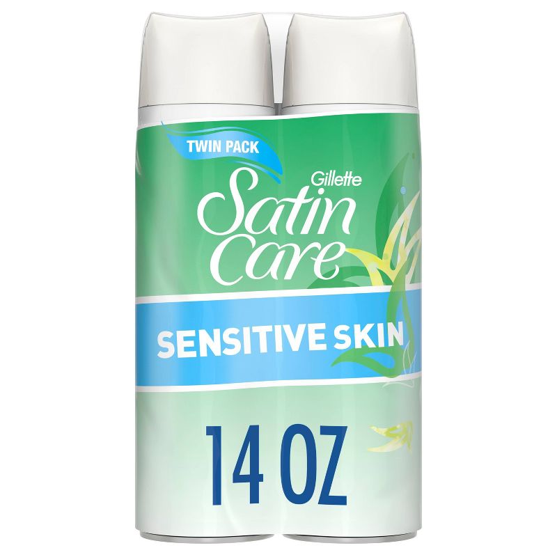 Gillette Satin Care Sensitive Skin Women&#39;s Shave Gel Twin Pack - 7oz/2pk, 1 of 11