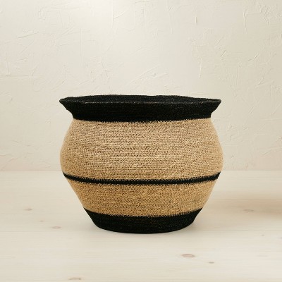 Photo 1 of 10 x 14 Round Seagrass Decorative Basket Black - Opalhouse designed with Jungalow