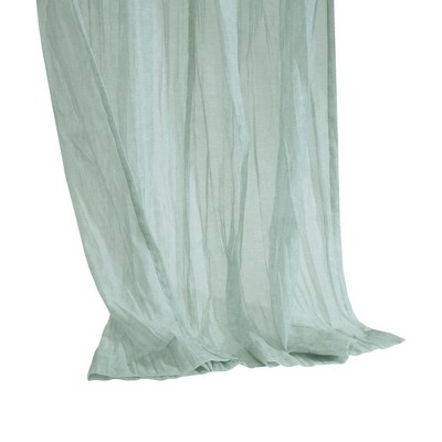 Pale Thyme Sheer Pleated Polyester Rod Pocket Curtains