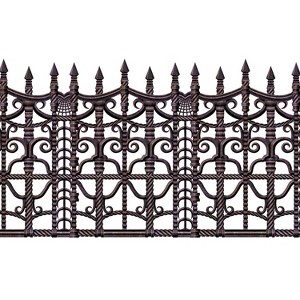 Beistle Creepy Fence Border Backdrop - 2 ft x 30 ft - Black - 1 of 1