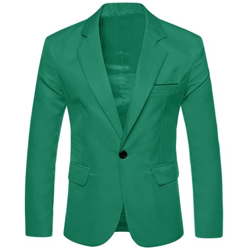 Single breasted one button slim fit men's casual blazer