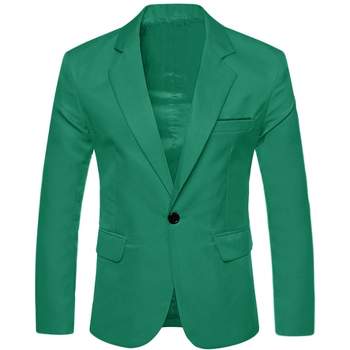 Lars Amadeus Men's Bussiness Casual Slim Fit One Button Dressy Blazer