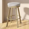 Amisco Swice Upholstered Counter Height Barstool Gray/Gold: 26" Round Polyester Seat, Steel Frame, 300 lbs Capacity - 3 of 4