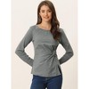 Allegra K Women's Comfort Round Neck Twist Front Long Sleeve Blouse Basic Top - 2 of 4