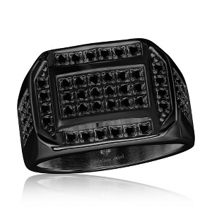 Metallo Stainless Steel, CZ Ring - Black Plated - Available Sizes:  13 ,  12 ,  10 ,  11 ,  9 - 1 of 4