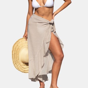 Women's Breezy Beach Cover Up Wrap Skirt - Cupshe - 1 of 4